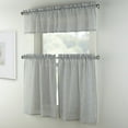 thumbnail image 2 of Mainstays Light Filtering Rod Pocket Stripe Curtain Tier and Valance Set, 3pc, 56"x36", Navy, 2 of 5