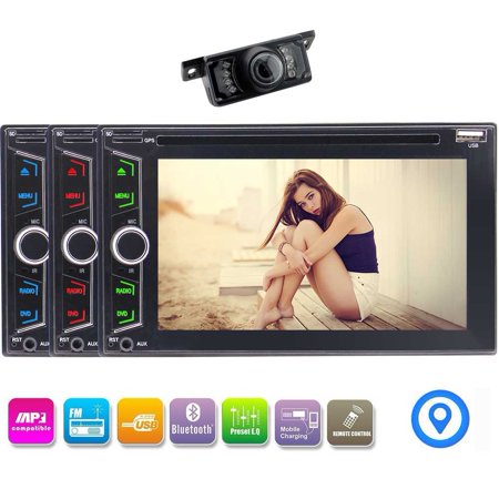 6.2 Car DVD CD Navigation Multimedia Player WinCE 8.0 System In Dash Double Din Car Radio GPS Navigation Support Wireless Bluetooth Music SWC FM/AM RDS Radio USB/TF AUX Subwoofer 1080P Cam-In (Best Compact Subwoofer For Music)