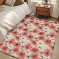 thumbnail image 4 of Area Rugs for Living Room Bedroom, Spring Flowers 4'x6' Rug Washable Carpet Runner Indoor Outdoor, Chinese Botanical Pink White Blooms Floral Non Slip Accent Floor Mats Rug for Kitchen, Office, 4 of 8