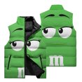 thumbnail image 4 of Chaqueta para hombre con estampado 3D de M&M con forma de frijoles de chocolate, para deportes al aire libre, acampada, cortavientos, informal, a la moda, 4 of 4