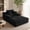 Black, variant on TopComfy Chaise Lounge Chair Oversized Indoor Sofa Bed with Throw Pillows & Armrests, Corduroy Upholstered Lazy Chair Sleeper for Living Room, Bedroom, or Apartment, Dark Gray