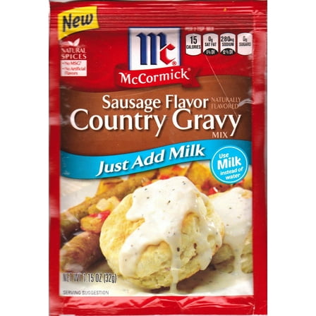 Mccormick Sausage Country Gravy Mix (Pack Of 4) 2.64 Oz Packets Packaging May Vary