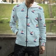 thumbnail image 3 of Sudadera con capucha y cremallera con estampado 3D de ancla náutica mediterránea para hombre, mujer y niño, 3 of 5