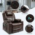 thumbnail image 7 of SOCIALCOMFY Power Lift Recliner Chair for Elderly, Heavy Duty Lift Chair with Heat and Massage, Faux Leather Recliner Chair with 2 Remote Controls, Cup Holders, Side Pockets & USB Ports (Brown), 7 of 7