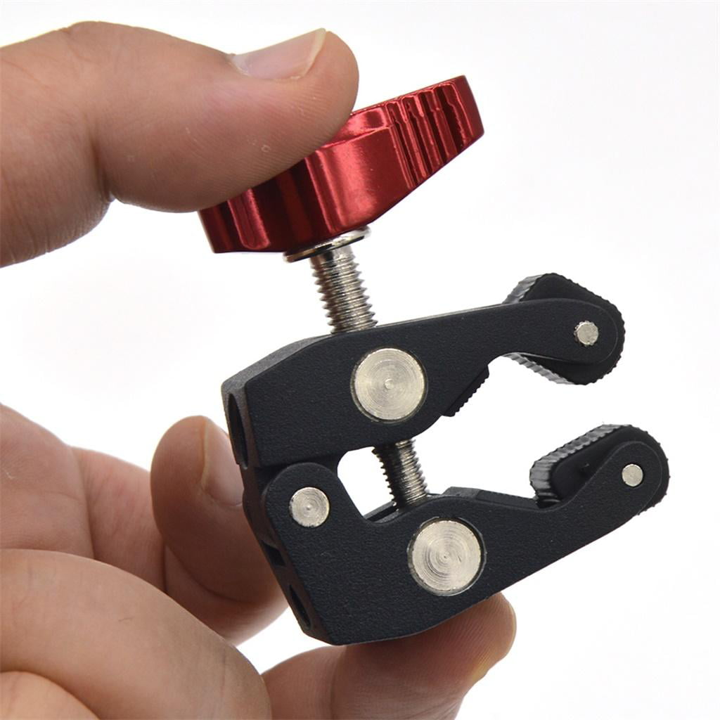 perfk 1/4 3/8 Tripod Ball Head Hot Shoe Mount Clamp for Flash External Monitor 13mm 20mm Rod Recommend 