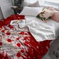 thumbnail image 3 of Christmas Red Throw Flannel Blanket 32x48In White Xmas Tree Winter Snowflakes Super Soft Cozy Bed Blanket, Lightweight Plush Fuzzy Bed Throw for Bedroom Sofa Couch Living Room, 3 of 4