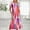 Pink, variant on Fankiway Women'S Summer Casual Short Sleeve Crewneck Dress Casual Flowy Tiered Maxi Beach Dress with Pockets Feather Printing Dress Summer Dresses for Women Womens Dresses Plus Size Clearance