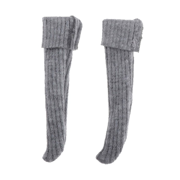 Calcetines de punto para muñecas de 30 cm, calcetines largos para muñecas de 30 cm, escala 1/6, juguete para niños. Gris