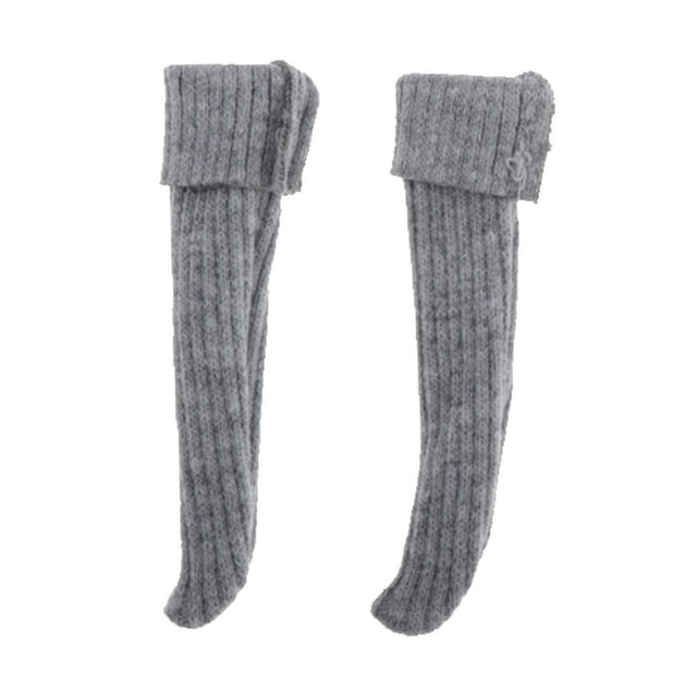 HILABEE Baby Doll Clothes Accessory Handmade Easy to Put Knitting Stocking for 1/6 Dolls Gray