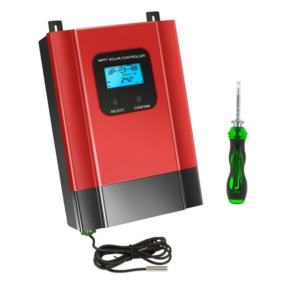 Riwcyla Contrôleur Solaire 12243648V Auto, Système Photovoltaïque Intelligent Identificateur Contrôleur de Charge Solaire Écran LCD avec Rétroéclairage