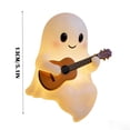 thumbnail image 3 of USB Guitar Ghost Lighted Figurine, 5.12 x 4.72 In White Cute Halloween Desk Ornament for Study Bedroom Home Decor and Gifts, 3 of 9