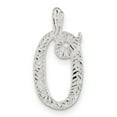 thumbnail image 1 of Sterling Silver Polished & Textured Letter O Initial Chain Slide Made In United States qc8459o, 1 of 5