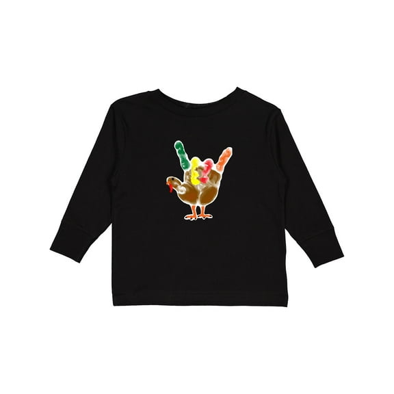 Inktastic I Love You Colorful Craft Hand Turkey Boys or Girls Long Sleeve Toddler T-Shirt