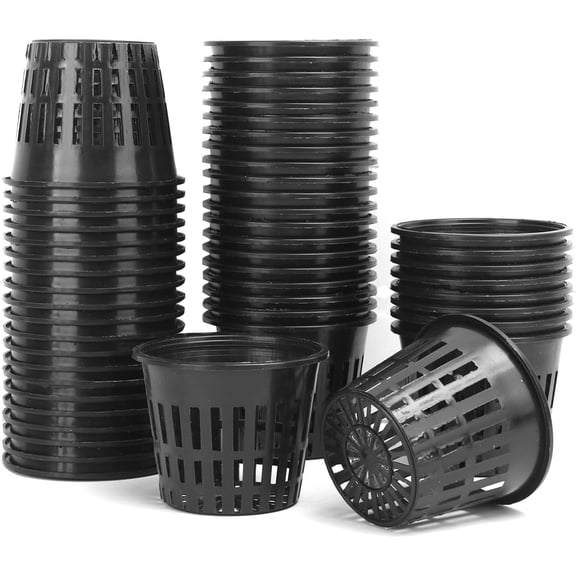 20 Pack  Net Pots, Slotted Mesh Net Cups, Round Wide Lip Design Hydroponics Supplies Cups for Indoor or Outdoor Growing
