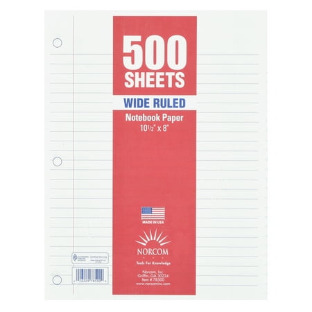 norcom filler rule wide sheet paper