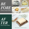 thumbnail image 5 of 2 Pieces Soap Dish Holder - Bathroom Wooden Soap Saver Handcrafted Bar Soap Holder Lightweight Soap Tray Stand Natural Wood Soap Case Self Draining for Shower Kitchen Soap Sponge Accessories, 5 of 7