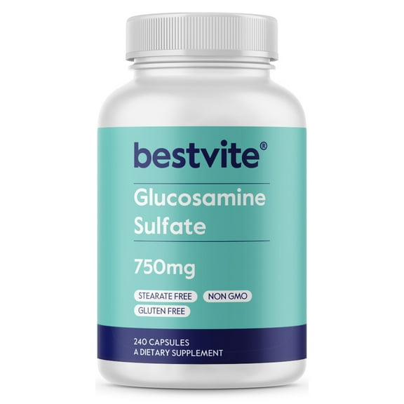 BESTVITE Glucosamine Sulfate 750mg (240 Capsules)-No Stearates