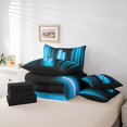 thumbnail image 6 of Feelyou Glitter Cyan Lines Bedding Comforter Set 7 Pieces for Kids, Neon Gradient Lightning Full Bedding Set, Modern Fashion Abstract Reversible Fitted Sheet Flat Sheet, Super Cozy Room Decor, 6 of 8