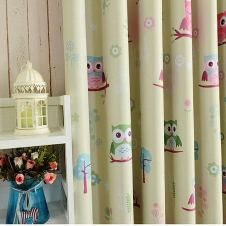 2pcs 100 250cm High Shading Curtain Owl Cartoon Curtains Window