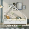 thumbnail image 2 of Extending Daybed Frame with Two Drawers, No Box Spring Needed, Space Saving Design, White, 2 of 7