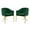 Green, variant on Home Square 2 Piece Velvet Dining Chair Set with Gold Metal Base in Cream