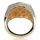 thumbnail image 3 of Anillos geométricos de moda para hombres, color cobre, oro, plata, helado, brillante, micro pavé, anillo de circonita cúbica, dijes de hip hop, joyería, 9, oro, 3 of 5