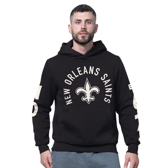 Men's Starter Black New Orleans Saints Handoff Fleece Hoodie Sweatshirt