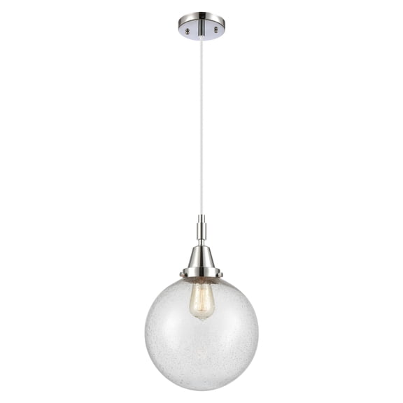 447-1P-PC-G204-10 Innovations Lighting Beacon - 1 Light Cord Hung Mini Pendant-14.13 Inch Tall and 10 Inch Wide-Polished Chrome Finish-Seedy Glass