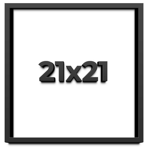 21x21 Shadow Box Frame Black | 1 inches Deep Real Wood Contemporary Shadowbox Display Frame | UV
