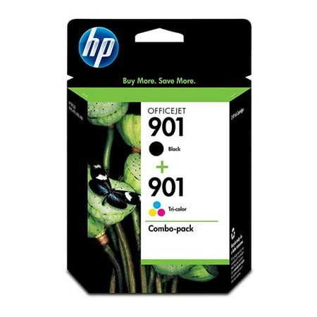 HP 901 Dye Based Tri Color and Black Ink Cartridge Combo (CN069FN#140) - 2 / Pack