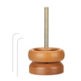 thumbnail image 1 of 1 pcs wooden durable fast bead threader bead threader bowl with 2 curved needles, 1 of 20