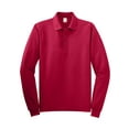 thumbnail image 1 of Gravity Threads Long-Sleeve Silk Feel Polo - Red - Small, 1 of 1