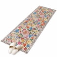thumbnail image 2 of Boho Pink Flowers 2'x6' Runner Rug, Colorful Floral Spring Vintage Botanical Washable Non-Slip Area Rugs for Hallway Kitchen Floor Bedroom Entryway, Laundry Carpet Decoration Indoor Mat, 2 of 9