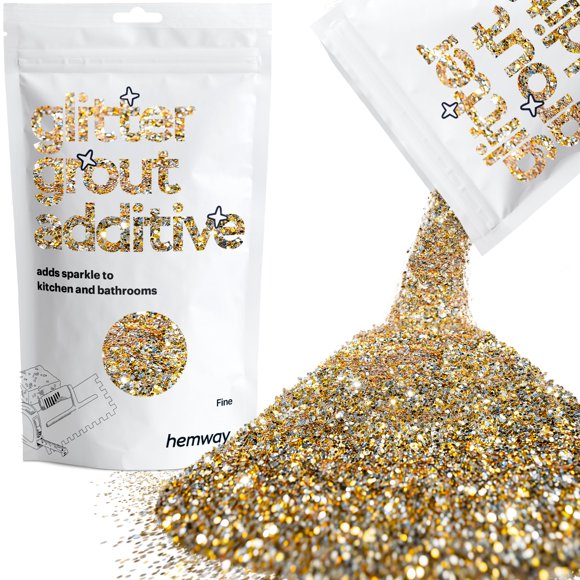 Aditivo para lechada con purpurina Hemway Gold Silver, 100 g, para azulejos