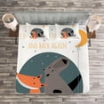 thumbnail image 3 of Ambesonne I Love You Quilted Bedspread Set 3 Pcs, Bear and Fox in Love, Queen Size, Orange Slate Blue Grey, 3 of 3