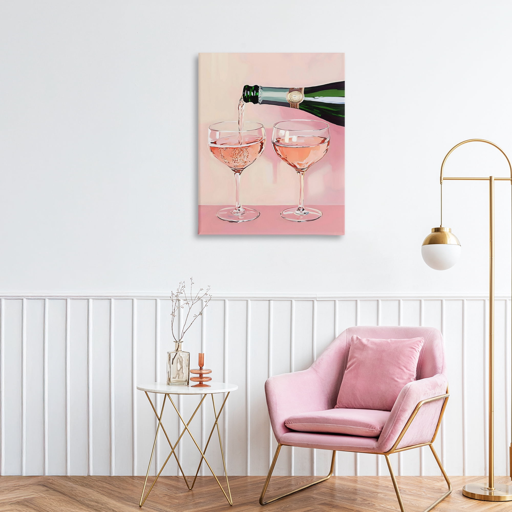 Stupell Industries Pink Champagne Toast for Two Canvas Wall Art, design by The Prints Vibe