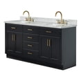 thumbnail image 5 of Ariel Hepburn 73 In. Double Rectangle Sink Vanity With 1.5 In. Carrara White Countertop In Black, 5 of 5