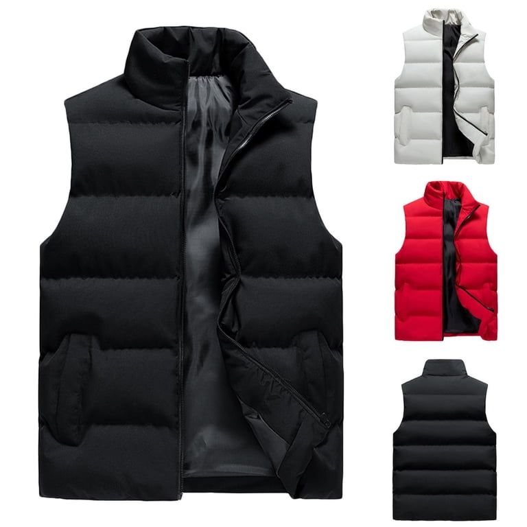 Puffer Vest for Men Fashion 2026 Solid Color Stand Collar Unisex