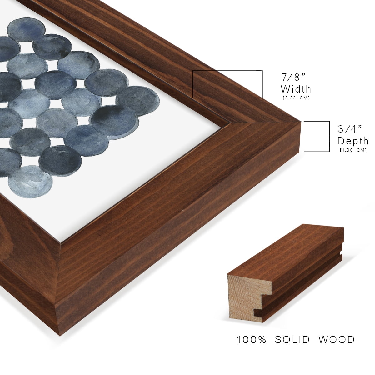 Blue Grey Density I -Framed Print w/glass-Chestnut