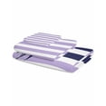 thumbnail image 2 of Anchor Purple Towel Set of 3, Soft Microfiber Bath Towels, Hand Towel, Washcloths, Modern Navy Blue White Striped Nautical Quick-Dry Absorbent Towels for Bathroom Kitchen Hotel Beach Gym Spa, 2 of 7