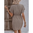 thumbnail image 6 of AURA Women Floral Midi Dress V Neck Tie Waist Summer Short Sleeve Elegant Casual Dress, 6 of 7