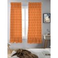 thumbnail image 5 of Orange Morocco Curtains 63 Inch Length,Sheer Curtains for Bedroom Living Room Window Geometric Leaf Diamond Lattice Abstract Rod Pocket Drapes Kitchen Curtains Small Half Window 42"x63" 2 Panels, 5 of 6