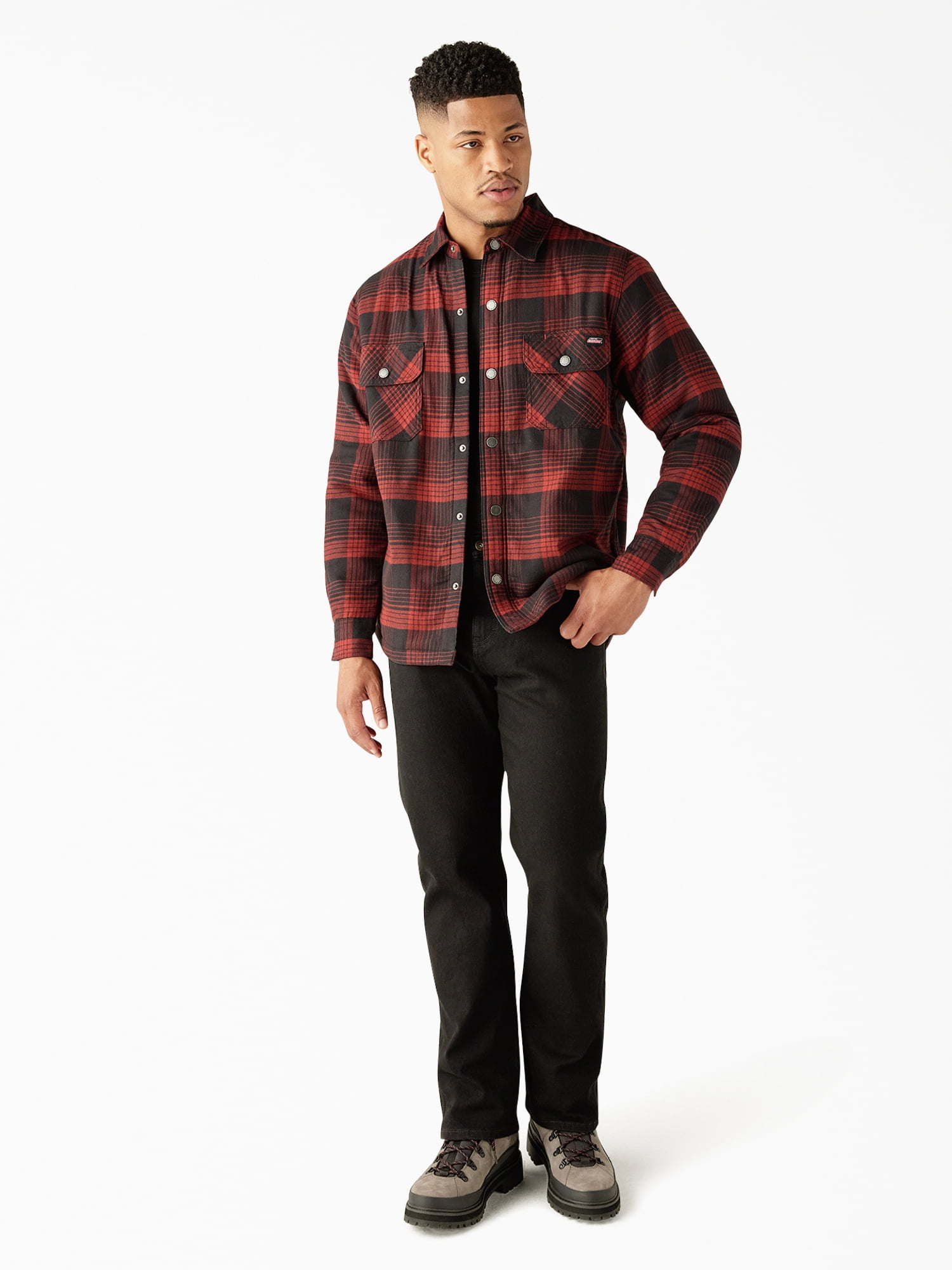 Genuine Dickies Men's Fleece Lined Flannel Shirt Jacket