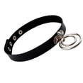 thumbnail image 4 of SmartBy Lady Fashion Punk Choker Double Rings Pendant Faux Leather Short Collar Necklace, 4 of 8