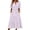 Purple, variant on Women’S Casual V Neck Short Sleeve Midi Dress, Smocked Waist Tiered Ruffle A-Line Swing Dress With Side Pockets, Soft Lightweight Polyester Fabric, 1pc, Sizes S M L XL XXL