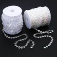 thumbnail image 2 of Guirnalda de cuentas de cristal iridiscente de 30 m, cuentas acrílicas de diamante para decoración de bodas y fiestas (transparente), 2 of 2