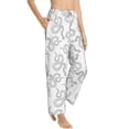thumbnail image 2 of Uemuo Hand Drawn Snake Pattern Women's Wide Leg Palazzo Lounge Pants with Pockets Light Weight Loose Comfy Casual Pajama Pants-Small, 2 of 9