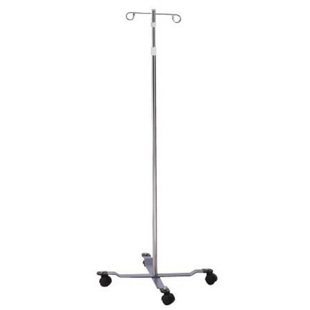 Pole 4 Leg 2 Hook - Mckesson IV Pole Floor Stand 2-Hook 4-Leg, Dual-Wheel Nylon Casters, 22 Inch Epoxy-Coated Steel Base