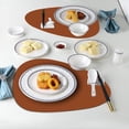 thumbnail image 2 of Faux Leather Placemats and Coasters Set, Round Leather for Dinner Table Mats Heat Resistant Washable Insulation Coffee Mats Kitchen Place Mats (2 Placemats+2 Coasters), 2 of 7