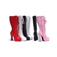 thumbnail image 1 of Ellie Shoes E-Easy Lace Up Knee Boots with 5 Inch heel 7 / Black, 1 of 2